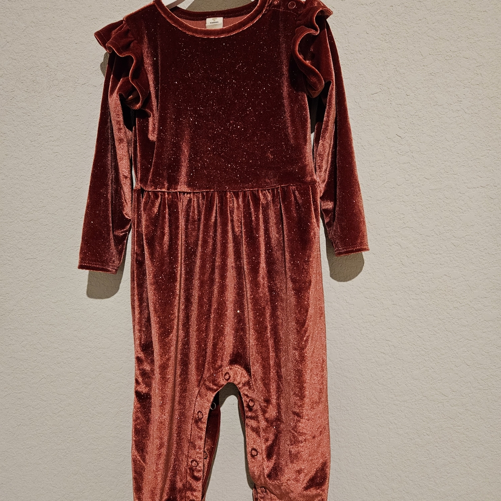 Tucker + Tate Velvet Jumpsuit in Rich Brown